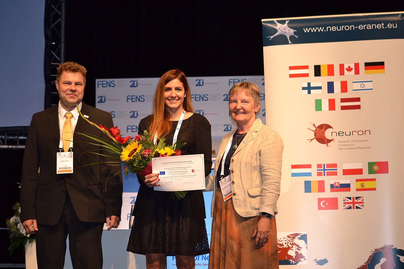 Erkki Raulo, EPNA Awardee 2017 Cristina García Cáceres and Marlies Dorlöchter