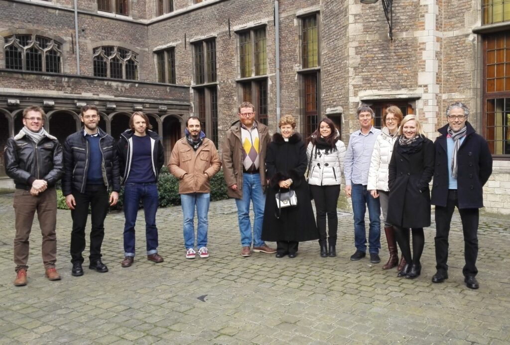Group photo: AUTISYN consortium. Geert Vandeweyer, Michele Gabriele, Pierre-Luc Germain, Alessandro Vitriolo, Giuseppe Testa, Illana Gozes, Danilla Pallotta, Frank Kooy, Anke Van Dijck, Elisa Cappuyns, Christopher Pearson; © AUTISYN Consortium
